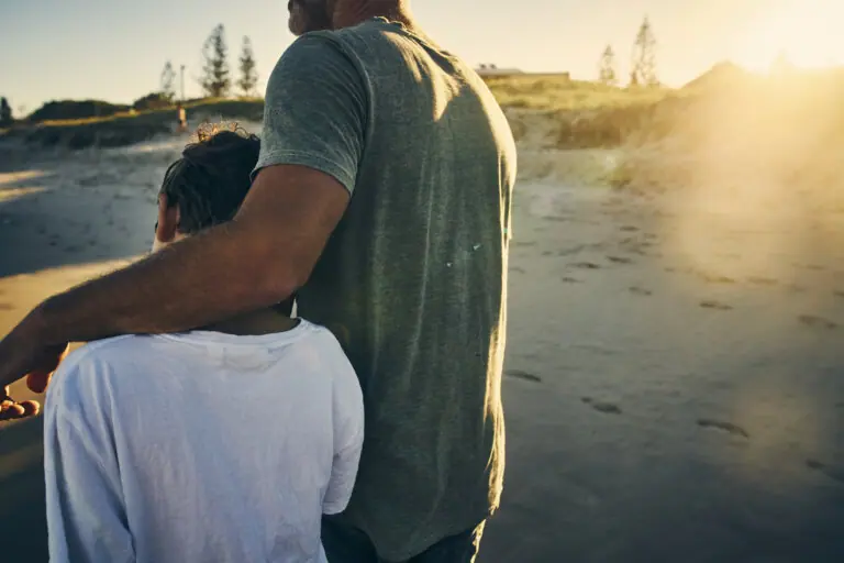 Shot of a father and son enjoying a day outdoors